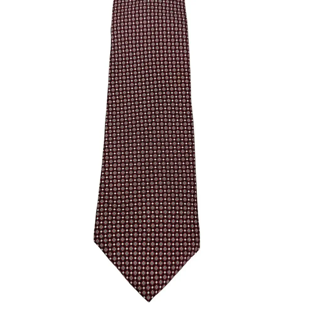 Christian Dior Neck Tie Tye Red White Blue Silk Men’s Made in USA Woven in Italy